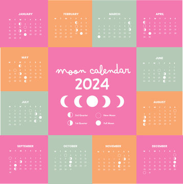 2024 Year Moon Calendar Stock Illustrations – 494 2024 Year Moon Calendar  Stock Illustrations, Vectors & Clipart - Dreamstime