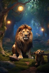 Obraz premium cartoon animal portrait