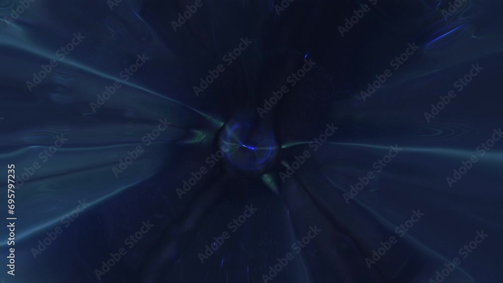 Poster time travel in seamless loop through illuminated tunnel. abstract warp.