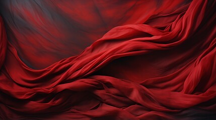 A stunning maroon fabric adorned with abstract red folds, evoking a sense of fluid art and elegant...