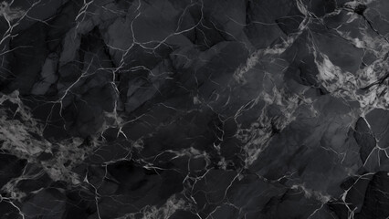 Elegant Contrast: Black Marble Texture with White Inclusions