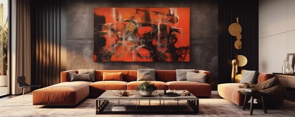 luxurious living room decoration - obrazy, fototapety, plakaty