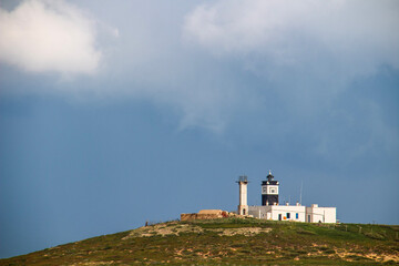 Fototapeta na wymiar The Green Mountain Lighthouse, Cap Serrat's Beacon in Bizerte, Tunisia