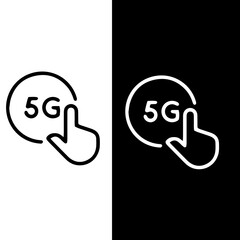 5G Network - thin line vector design icon