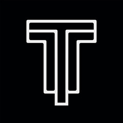 Letter T creative line logo design vector