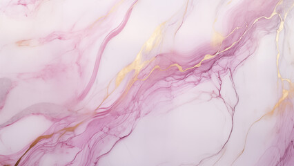 Elegant Harmony: White and Pink Marble with Golden Lines