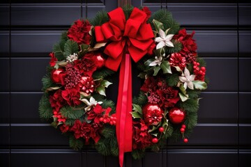 Fototapeta na wymiar Festive Ideas For Decorating Christmas Wreaths