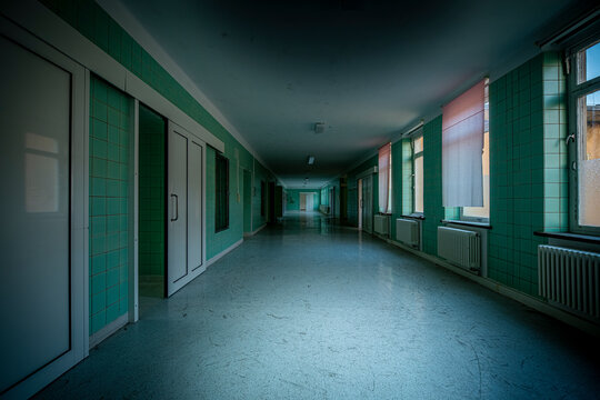 The abandoned surgery rooms from a hospital.