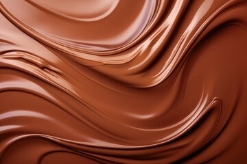 melted chocolate background. Flat lay, top view. Copy space.
