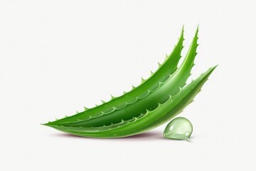 Naklejka premium Clean And Minimalistic Isolated Aloe Vera On Background
