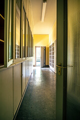 The abandoned pathology with morgue and auditorium.