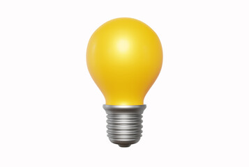 3d illustration of shine yellow light bulb on white color background. 3d render design of light bulb for save energy banner, creative idea poster