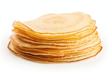 White Background With Isolated Thin Pancakes
