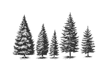 Christmas tree hand drawn. Vector illustration design.