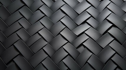 A black herringbone pattern with a gradient of lighting and shadow on surface.