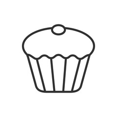 Cupcake, linear icon. Line with editable stroke