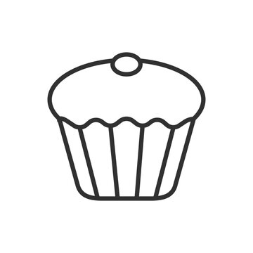 recommend clip art: Cupcake, linear icon. Line with editable stroke