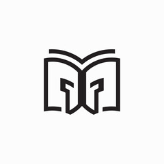 Letter W lettermark logo simple style book - obrazy, fototapety, plakaty