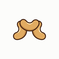 Modern and impressive cashew M letter logo