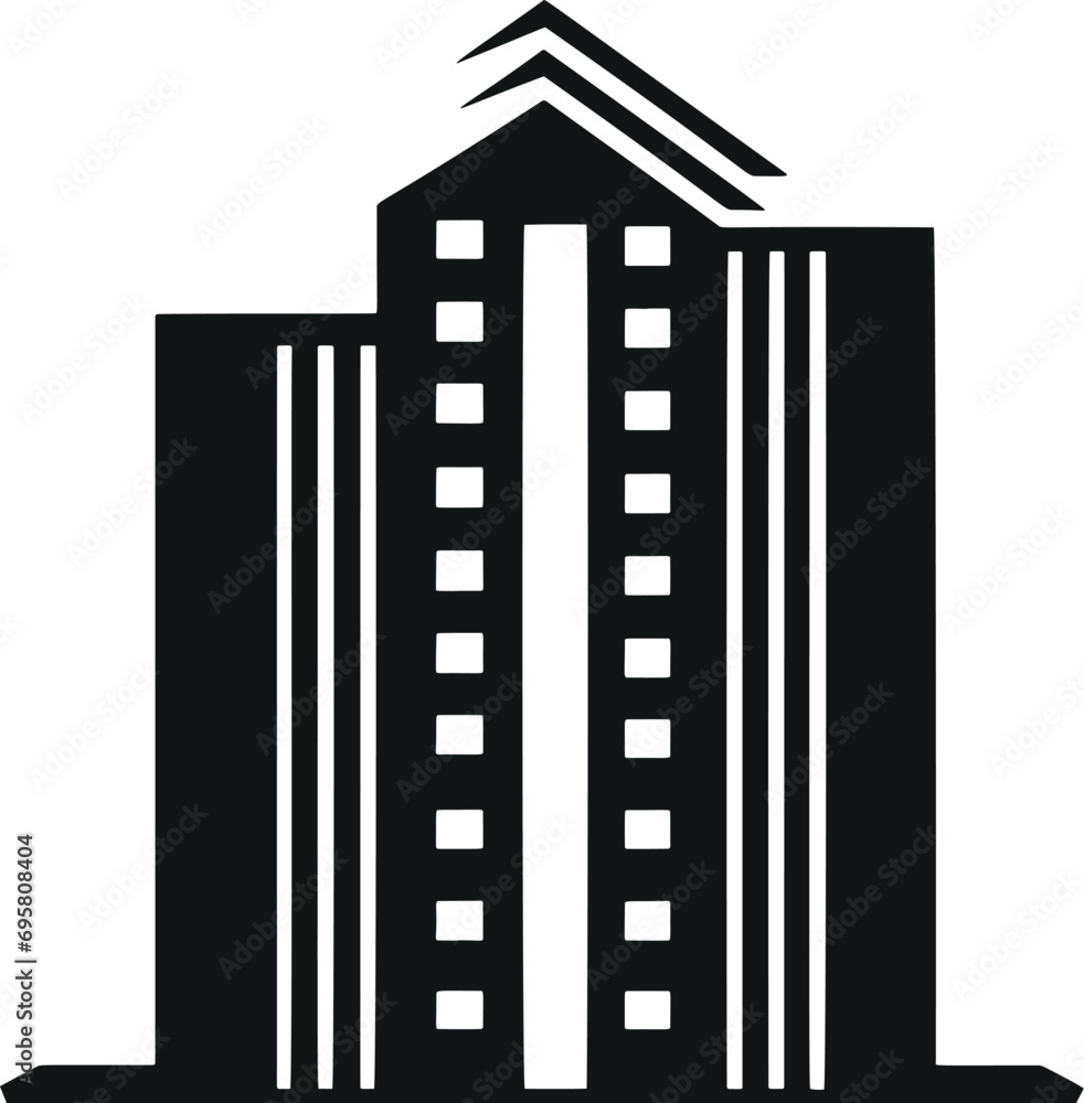 Poster sleek and simplistic vectorized building design