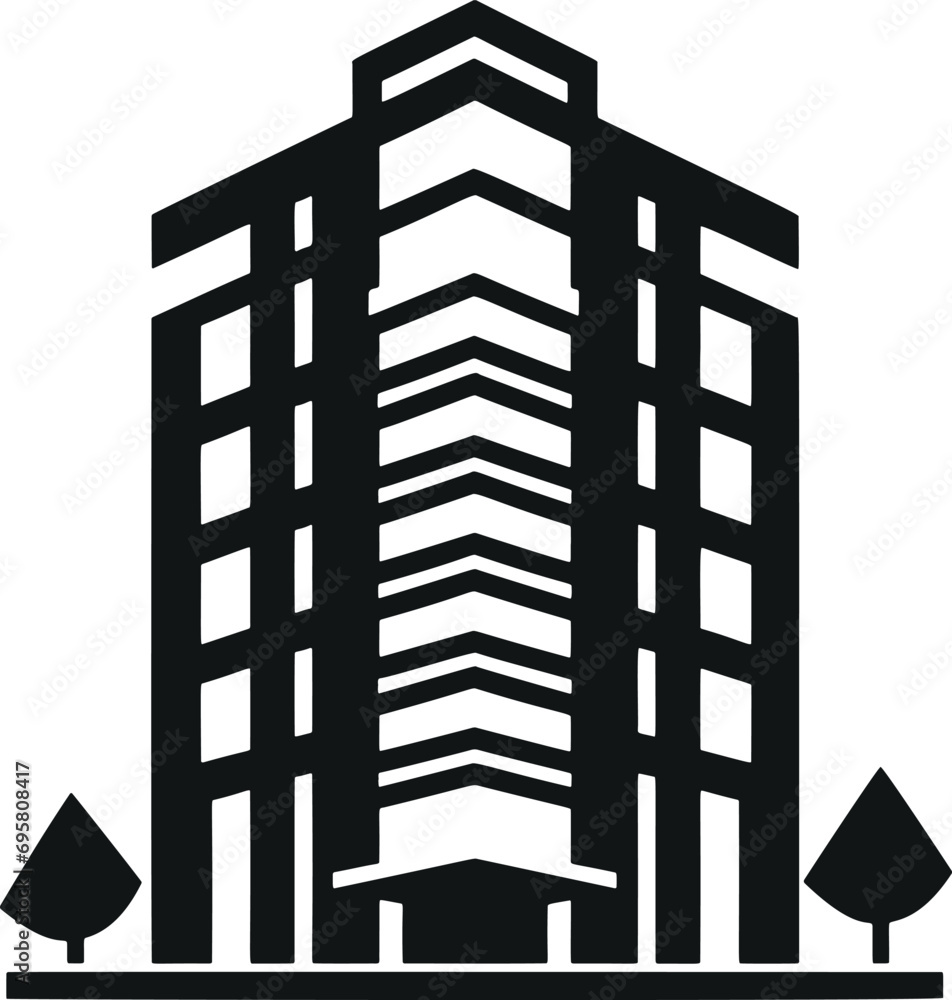 Aufkleber sleek minimalistic building vector glyphs for modern design projects