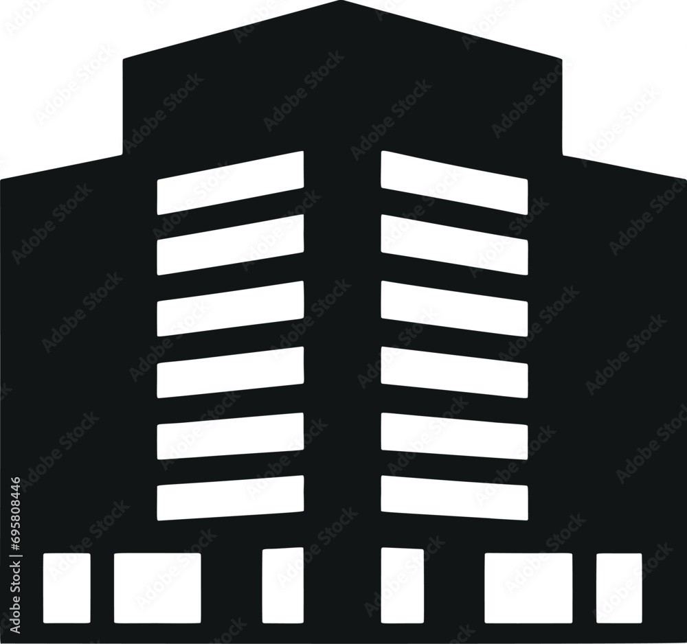 Poster minimalistic building vector glyph: simplistic and modern architectural design