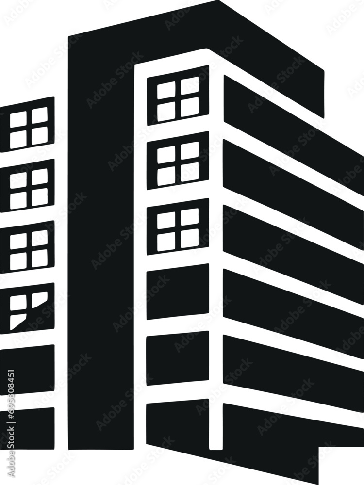 Poster Minimalistic Building Vector Glyph: Modern and Sleek Architecture for Design Projects
