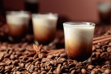 White Russian cocktail. Vodka, coffee liqueur, and cream.