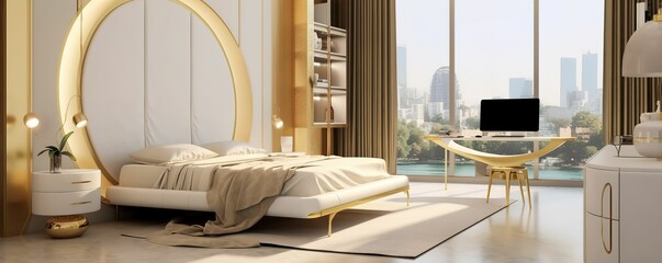Fototapeta na wymiar luxurious bed room decoration