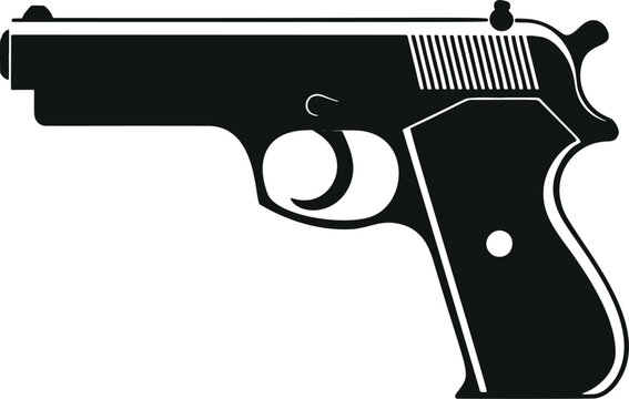 recommend clip art: Minimalistic Gun Vector Glyph Flat - Modern and Striking Graphic Element
