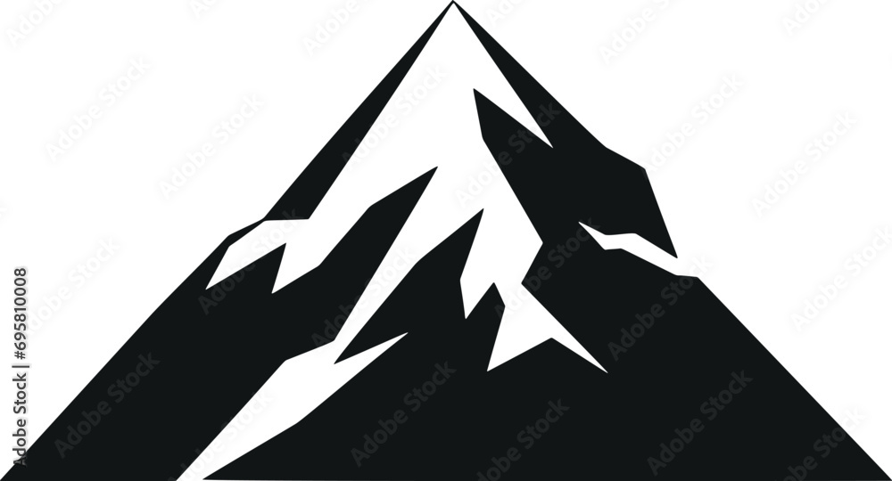 Poster serenity in simplicity: minimalistic mountain vector glyph for your design projects