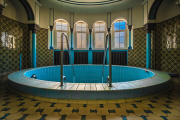 The abandoned oriental swim bath with sauna and spa.