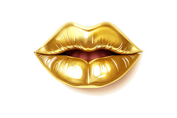 Golden lips. Womans lips. Vector illustration design.