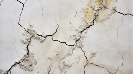 Cracks on a grey background. Grunge wall of an old building