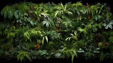 Fototapeta na wymiar Garden with plants and ferns.