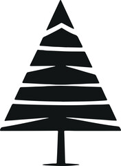 Fototapeta premium Simplified Festive Trees - Minimalistic Vector Glyph Flat Art for Christmas