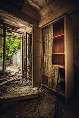 The abandoned tuberculosis hospital for the military in Spain. - obrazy, fototapety, plakaty