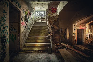 Fensteraufkleber The abandoned tuberculosis hospital for the military in Spain. © KaiMarkus