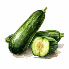 vegetable, food, zucchini, green, cucumber, isolated, fresh, healthy, vegetarian, white, organic, raw, ingredient, squash, diet, courgette, ripe, marrow, agriculture, nature, freshness, object, nutrit