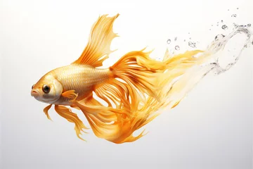 Fotobehang goldfish in water in close up © Maizal