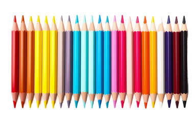 Isolated Colored Pencil Set Isolated on Transparent Background PNG.