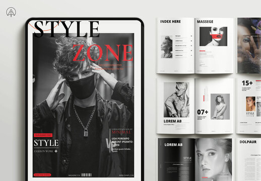 Minimal Style Zone Magazine Template