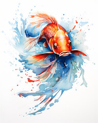 Obraz na płótnie Canvas gold koi fish in close up and detail