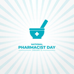 National Pharmacist Day January 12 Background Vector Illustration 