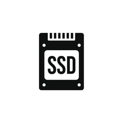 Solid state drive icon isolated on transparent background. SSD icon