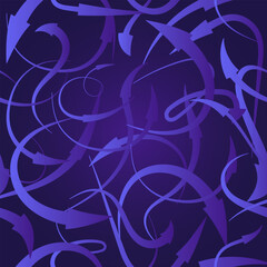 seamless abstract pattern in the form of arrows in blue shades for prints on fabrics, packaging, wallpaper and for decorating interiors and scenes in an abstract style