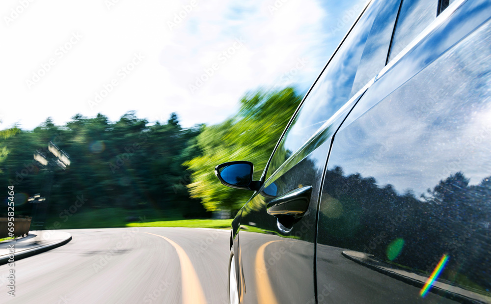 Poster car driving on the highway