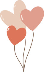 Air balloons heart shaped, valentines day concept