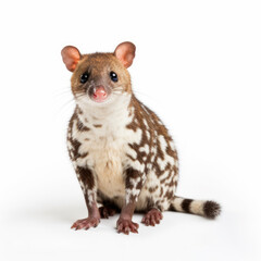 A quoll on a white background