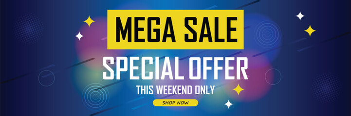 Sale banner template design . Super Sale, end of season special offer banner. vector illustration.